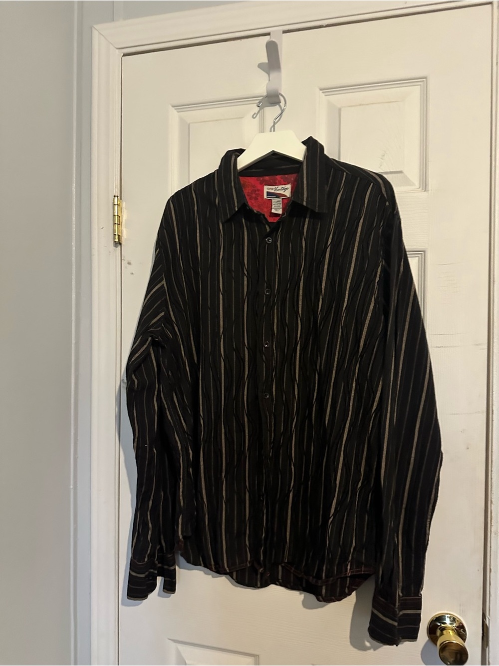 Rare Vintage Striped Black Button-Up XL Shirt